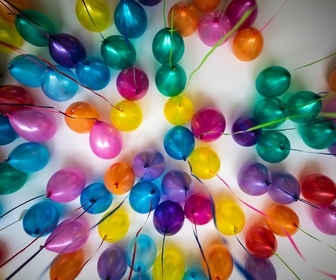 Balloon Decoration For A Housewarming Party or First Birthday Party